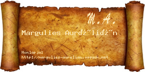 Margulies Aurélián névjegykártya
